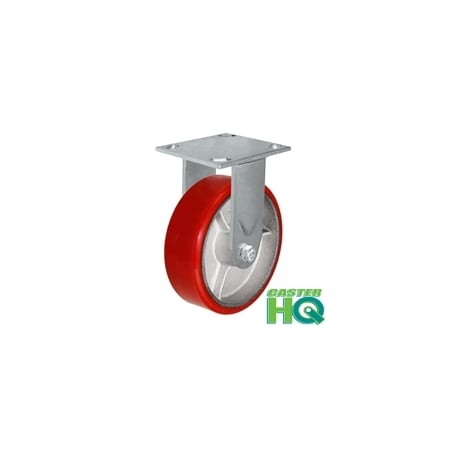 Casterhq 4"x2" Red Polyurethane on Iron Wheel, Rigid Caster, Capacity: 700 35CR420PU84V-04